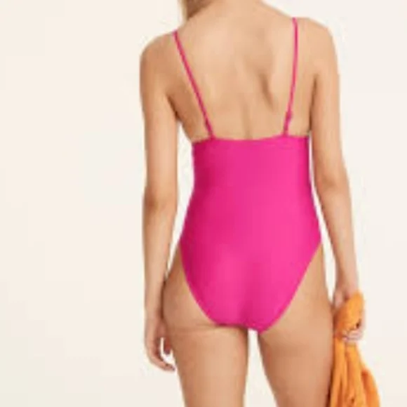 J. Crew Deep V-Neck French One-Piece Mauve Pink sz 0 Preppy - Picture 15 of 15